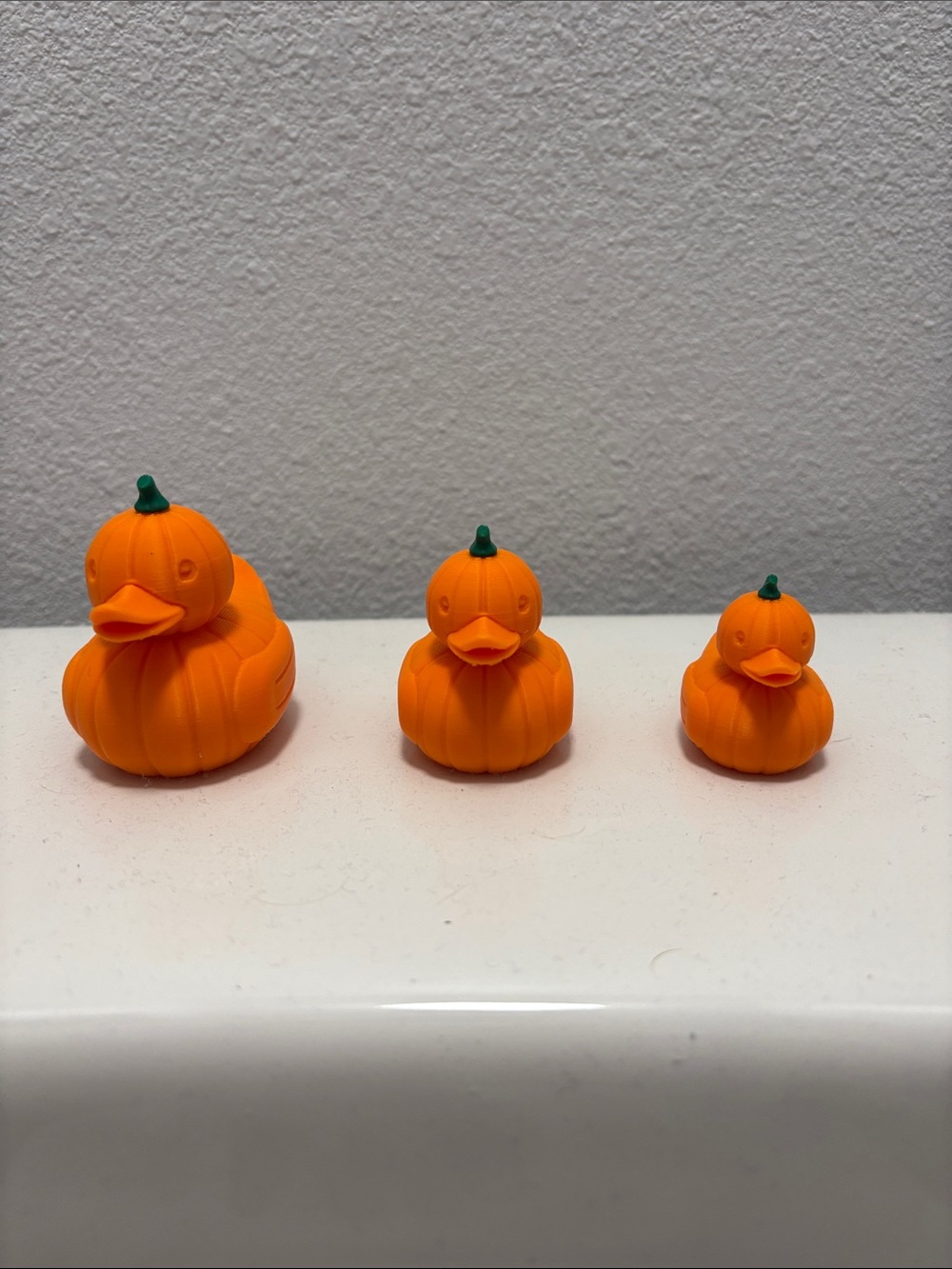 3D Printed Pumpkin Duck Set of 3 Halloween Fall Decor